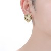 Guili Sterling Silver Gold Plated Leopard Head Stud Earrings with Clear Cubic Zirconia, a Fierce and Elegant Accessory for a Bold Fashion Choice - 2 of 2