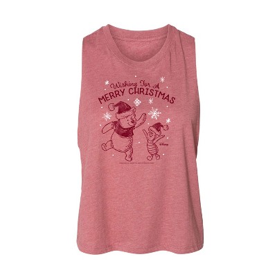 Women's - Winnie the Pooh - Wishing For A Merry Christmas Graphic Racerback Tank