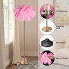 EasyinBeauty Natural Ostrich Feather Floor Lamp, Modern Standing Lamp with Foot Switch, Cozy Lighting for Princess Girl Bedroom, Reading Corner - Pink - 4 of 4