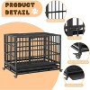 Heavy-Duty Mobile Dog Cage with Locking Wheels, Durable Stainless Steel Kennel Cage, with Double Doors, Removable Tray, Casters, Foldable Design - 4 of 4