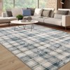 Nasitip Washable Rug-Modern Plaid Area Rug Non Slip Soft Rugs-Low Pile Foldable Floor Cover Accent Carpet - 2 of 4