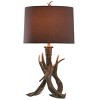 Dalton Table Lamp Dark Brown Finish Chocolate Hardback Fabric Shade - StyleCraft: Polyresin Body, 3-Way Switch, UL Listed - image 2 of 4