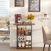 Mini Floor Standing Coffee Bar Shelf,3-Tier Small Coffee Table,Corner Farmhouse Coffee Bar Cabinet;Dining Room - 4 of 4