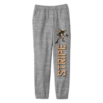 Gremlins "Stripe" Character Vertical Text Youth Heather Gray Graphic Jogger Pants