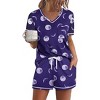 Ekouaer Women's Pajamas Sets Short Sleeve Lounge Sets Sleepwear Casual Two Piece Pjs With Pockets - 3 of 4