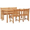 vidaXL Garden Dining Set Teak Wood 4 Piece Durable - 3 of 4