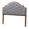 Baxton Studio King Premala Fabric and Wood Headboard Gray/Walnut Brown: Tufted Design, Adjustable Height - 2 of 4