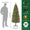 Clearance! 6FT Slim Pre-Lit Pencil Christmas Tree, 250 Color-Changing LEDs, 8 Modes, Hinged Branches, Metal Base - 2 of 4