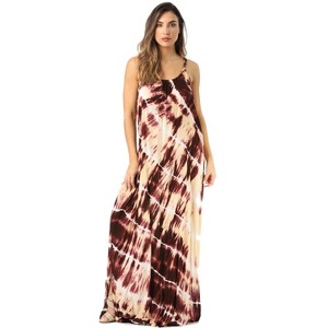 Riviera Sun Womens Maxi Dress  Tie Die Spaghetti Strap Long Sundress  Summer Dresses - 1 of 3