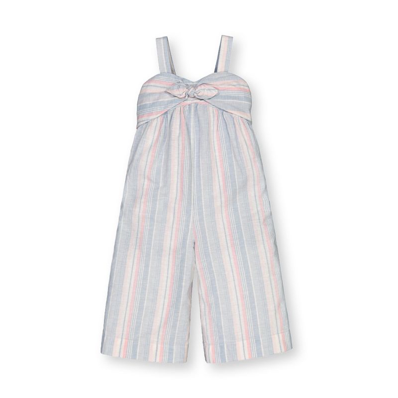 Hope & Henry Girls' Bow Front Wide Leg Jumpsuit, Kids, 1 of 6