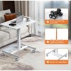 Okak 25.5IN Height-Adjustable Computer Desk with Wheels, Standing Desk with T-Shape Metal Base, Small Desk for Bedroom, Living Room - 4 of 4