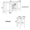 3-piece Counter Height Wood Dining Table Set with Cabinet, 2 Storage Drawers and 2 Stools for Dining Room Decoration Living Room Kitchen - 2 of 4