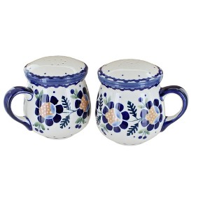 Blue Rose Polish Pottery S138 Manufaktura Salt & Pepper Shakers with Handles - 1 of 1