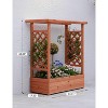 Raised Garden Bed With Trellis, Wood Planter Box With Side Trellis, Hanging Roof, and Drainage Holes, for Climbing Plants, Vines, Flowers - 3 of 4