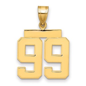 Black Bow Jewelry 14k Yellow Gold, Athletic Collection Medium Polished Number 99 Pendant - 1 of 3