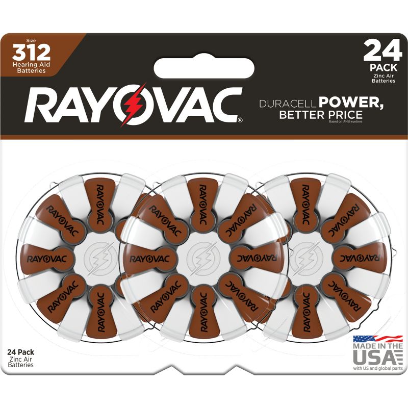 Rayovac Size 312 Hearing Aid Battery, 1 of 8