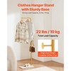 VEVOR Coat Rack, Freestanding Coats Rack Stand with Quartz Stone Base & 3 Round Hooks, Free Standing Hall Coat Tree for Entryway, Bedroom, Yellow - 3 of 4