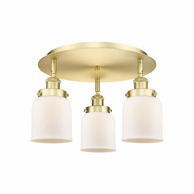 Bell - 3 Light Flush Mount In Art Deco Style-9.25 Inches Tall and 16.75 Inches Wide