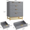 5 Drawer Dresser for Bedroom, Chest of Drawers with Metal Base, Modern Dresser Chest Cabinet Organizer - 3 of 4