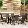 vidaXL Patio Dining Set Outdoor Dining Set Garden Table and Chair Set Black - 55.1" Table Length 6 Items - 2 of 4
