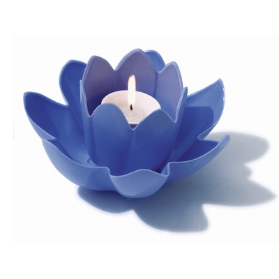 Swimline HydroTools Swimming Pool or Spa Floating Flower Candle Light 7.5" - Blue