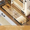 GlasFlength Vanity Tables Farmhouse Vanity with Mirror Hidden Jewelry Cabinet Elegant Design for Living Room, White, 39"*15.75"*56" - 3 of 4