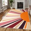 Boho Rugs Washable Kids Rug Non Slip Nursery Rug Low Pile Floor Mat Soft & Non-Shedding Sunshine Carpet Colorful Rainbow Printed Indoor Rugs - 3 of 4