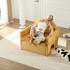 Oversized Chenille Armchair Accent Chair with Lumbar Pillow and Reinforced Legs for Living Room - 3 of 4