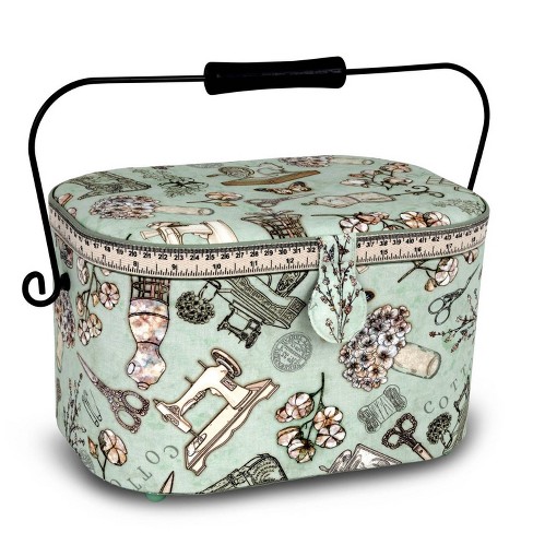 Dritz Large Oval Sewing Basket With Metal Handle : Target