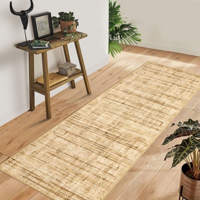 Indoor Modern Abstract Stripe Area Rugs Easy Care Washable Soft Low Pile Non Slip Foldable Lightweight Carpet for Bedroom Living Room