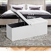 Folding Storage Ottoman Bench, Storage Bench with Flipping Lid, Ottoman with Storage, Faux Leather, 660 lb Load Capacity - 4 of 4