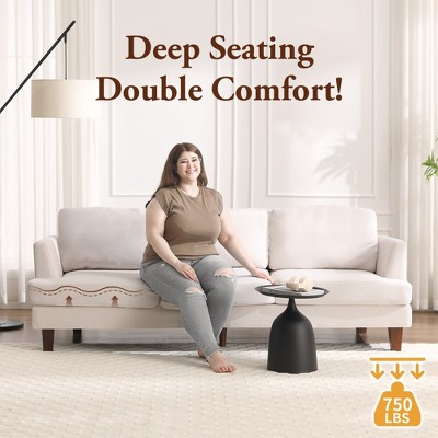 Gerrico 89" 3 Seater Sofa Couch with Deep Seats, Upholstered Sofa with Armrests, Comfy Couches for Living Room, Apartment and Office