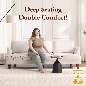 Gerrico 89" 3 Seater Sofa Couch with Deep Seats, Upholstered Sofa with Armrests, Comfy Couches for Living Room, Apartment and Office - 1 of 4