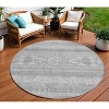 Silver Gray And Ivory Southwestern Washable Indoor Outdoor Area Rug - 2 of 4