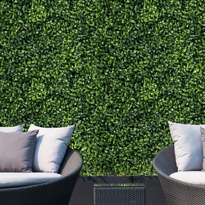 20'' Green Artificial Boxwood Hedge Panels for Outdoor Privacy