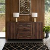 LuxenHome Modern Walnut Finish Sideboard, Engineered Wood Storage Cabinet with Rounded Corners - 4 of 4