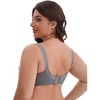 INSPIRE CHIC Women's V-Neck Full Coverage Wireless Adjustable Straps Bralette Lace Mesh Back Bras - 2 of 4
