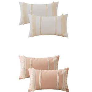 REGALWOVEN 4 Pcs Boho Modern Striped Decorative Throw Pillow Cover for Living Room Bed Sofa - 1 of 4
