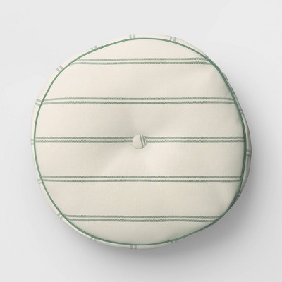 22"x22" Striped Round Deep Seat Outdoor Back Cushions Cream - Threshold™ designed with Studio McGee