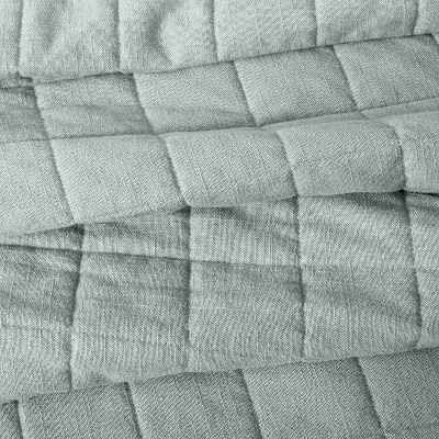 King Plus Heavyweight Linen Blend Quilt Sage Green Casaluna™ Target