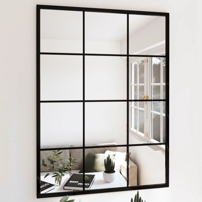 vidaXL Wall Mirror Black 31.5 in.x23.6 in. Metal