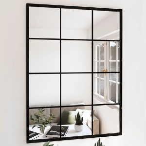 vidaXL Wall Mirror Black 31.5 in.x23.6 in. Metal - 1 of 4