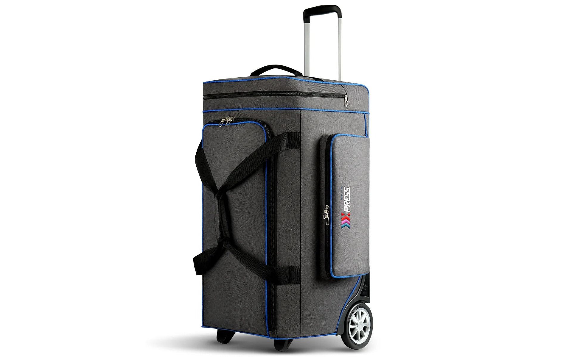 New York XPress JB-30 Rolling Duffel Bag with Telescopic Handle,Large Collapsible Luggage Bag with Wheels, 30", Gray