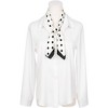 Elerevyo Women's Satin Polka Dots Square Contrast Color Silky Neck Scarves 27.6" 1 Pc - 2 of 4