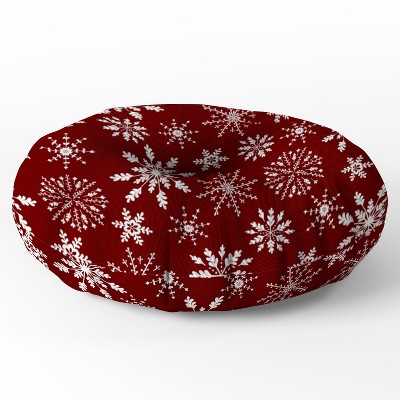 Iveta Abolina Silent Night Red Round Floor Pillow - Deny Designs