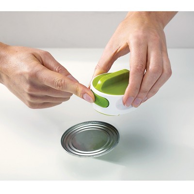 Green and White Compact Stainless Steel Can Opener