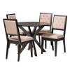 Baxton Studio Mana Modern Sand Fabric and Dark Brown Finished Wood 5-Piece Dining Set - 2 of 4