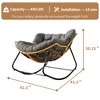 TiramisuBest Large Outdoor Rattan Rocking Chair, Patio Egg Papasan Lounge Chair, Modern Indoor/Outdoor Royal Chair, Beige/Black - 4 of 4