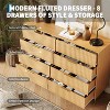 Coucheta 55" 8-Drawer Fluted Dresser - Modern Wood Chest with Metal Handles, Dual-Purpose TV Stand & Organizer for Living Room, in Multiple Finishes - 4 of 4
