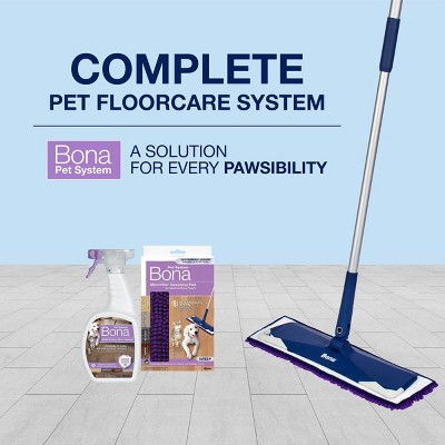 Bona Pet Floor Mop Starter Kit - 2 in 1 Wet + Dry Floor Sweeping + Mopping - 1 Mop, 1 Reusable Sweeping Pad, 1 Reusable Mopping Pad_5